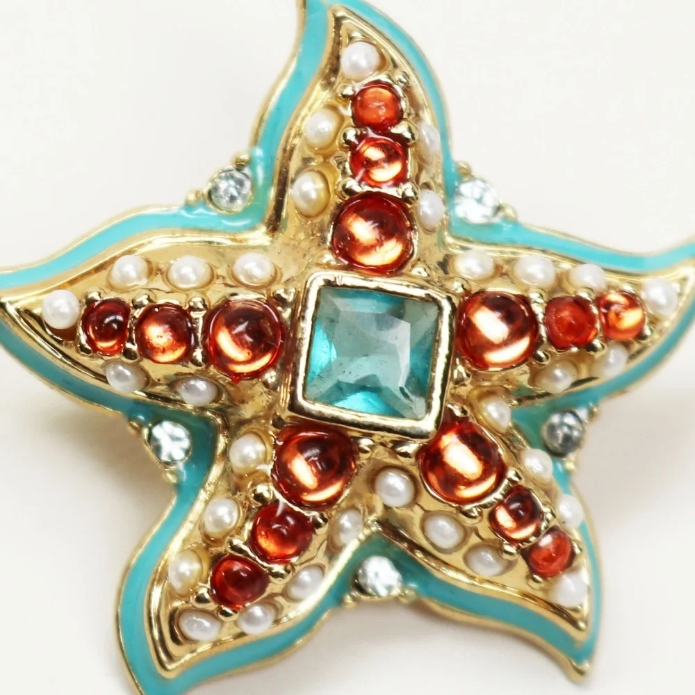 KENNETH JAY LANE RARE BLUE STARFISH EARRINGS - Picture 10 of 16